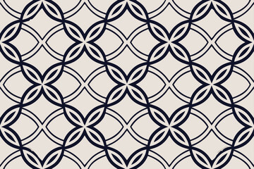 Fototapeta premium Interlocking Circles Pattern geometric navy blue