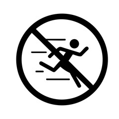 No running icon on a transparent background in simple black design  