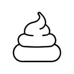 Cartoon icon of poop with swirling top on a transparent background  