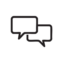 Naklejka premium Two overlapping speech bubbles on a white background.