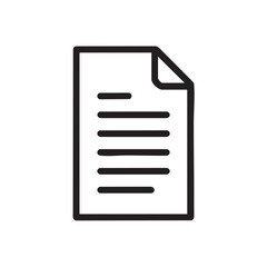 A black and white outline icon of a document.