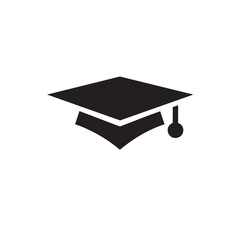 A black solid icon of a graduation cap with a tassel.