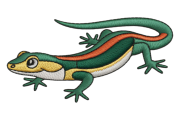 Green gecko with orange stripe lizard reptile