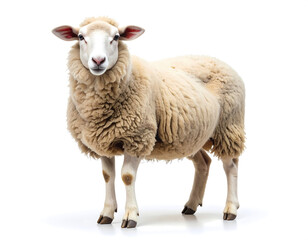 Fototapeta premium Sheep Isolated on White Background