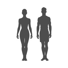Silhouette of a man and a woman