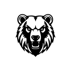 Grizzly Bear Head Mascot Logo