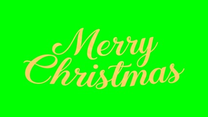 Elegant gold text "Merry Christmas" appears on a green screen with alpha channel - Powered by Adobe