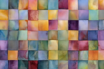 Colorful Watercolor Square Pattern