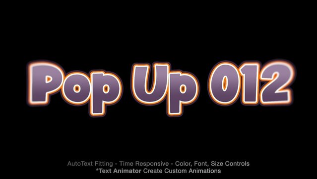 Pop Up Text Overlay (12) Editable Animation, Color & Font | Easy Animator Controls to Create Custom Text Animations	