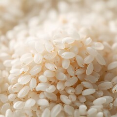 Closeup View Of Pile Of White Rice