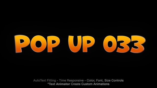 Pop Up Text Overlay (33) Editable Animation, Color & Font | Easy Animator Controls to Create Custom Text Animations	