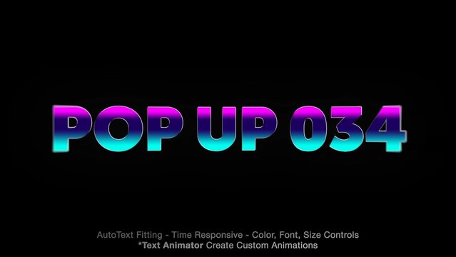 Pop Up Text Overlay (34) Editable Animation, Color & Font | Easy Animator Controls to Create Custom Text Animations	