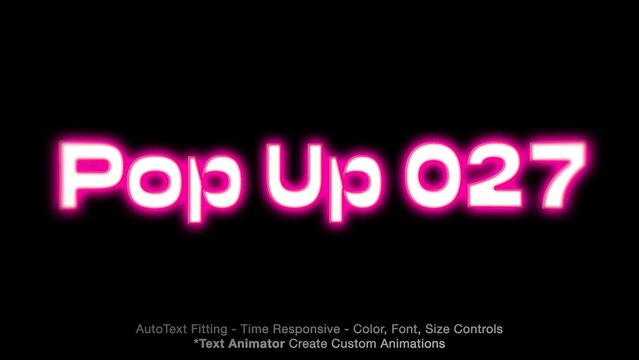 Pop Up Text Overlay (27) Editable Animation, Color & Font | Easy Animator Controls to Create Custom Text Animations	