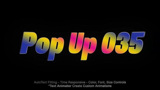Pop Up Text Overlay (35) Editable Animation, Color & Font | Easy Animator Controls to Create Custom Text Animations	