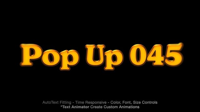Pop Up Text Overlay (45) Editable Animation, Color & Font | Easy Animator Controls to Create Custom Text Animations	