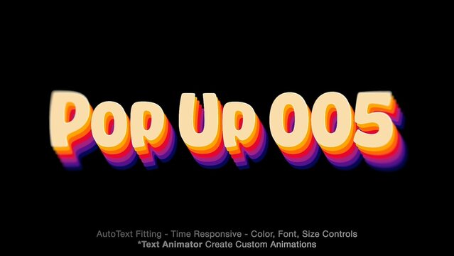 Pop Up Text Overlay (05) Editable Animation, Color & Font | Easy Animator Controls to Create Custom Text Animations	