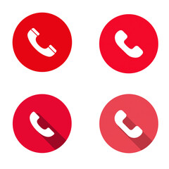 Red Contact Buttons – Communication Icons Set
