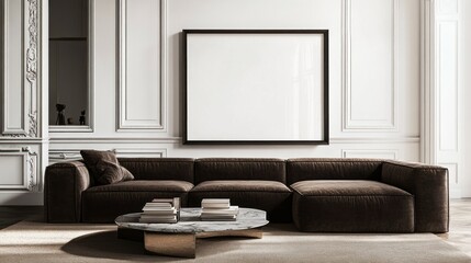Elegant living room scene with a modular sectional sofa.