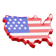 United States Map in Flag Design