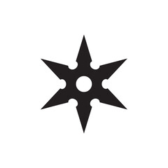 Obraz premium Ninja star silhouette vector flat illustration design