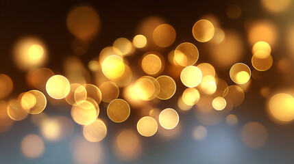 A captivating blend of warm golden bokeh lights against a soft background, perfect for adding a festive touch to any design.