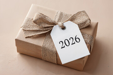 Celebrate New Year 2026 with a wrapped gift and festive spirit