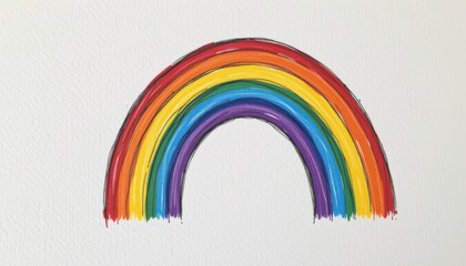 Fototapeta premium a hand drawn lgbt pride background featuring subtle charcoal shading in rainbow shape, on soft brushed linen background, suitable for lgbtq+ wellness guides.