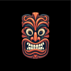 Intricately Designed Tribal Mask Artwork with Detailed Geometric Patterns