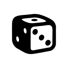 dice on a white vector silhouette