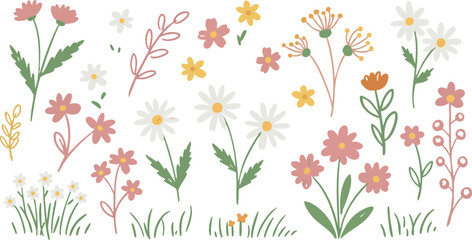 Seamless floral pattern with yellow daisy illustration, perfect for a spring or summer nature-inspired design