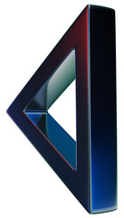Triangle frame 3D Iridescent Chrome Metallic Abstract Shape