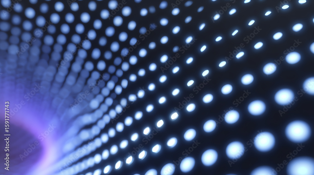 Poster abstract representation of digital dots creating a vibrant and dynamic pattern, showcasing modern te