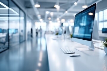 Showcasing antivirus software products in a vibrant tech office environment