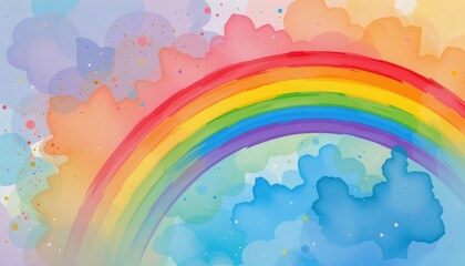 a hand drawn lgbt pride background with watercolor rainbow sweeps, on digital papercraft style surface, used in handmade pride stationery.