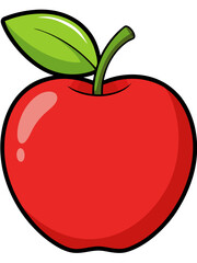 red apple for health on white background