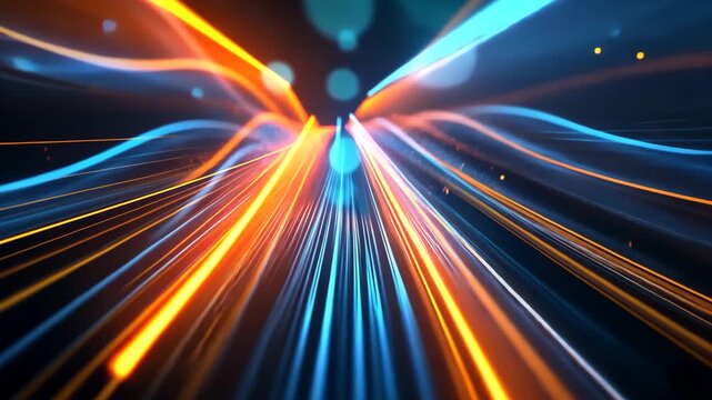 glowing lines blue and orange colors