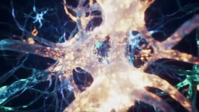 Interconnected network, colorful and bright