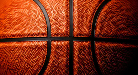 Close-up of a Classic Orange Basketball Texture