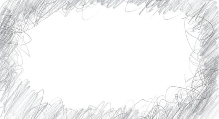 Abstract Pencil Sketch Frame: A White Canvas with Gray Scribbles