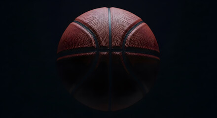 Dramatic Close-Up of a Basketball Against a Dark Background
