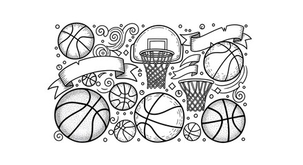 Doodle Basketball Mania: Hoops, Balls, and Ribbons!