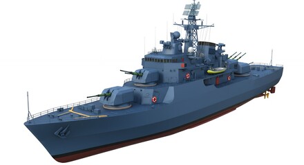Military warship illustration