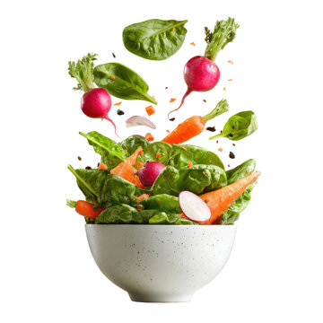 Salad bowl isolated on transparent background cutout
