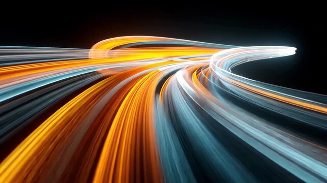 Curved Fiber Optic Light Trails