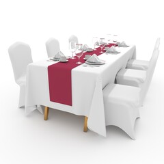 3d render Banquet Table and Chair design element Furniture