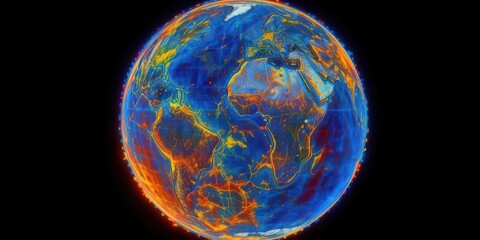  Planet s Core Heat Map Representation of Subterranean Fire, Wildfire Analogy