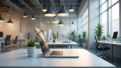 Modern Open Plan Office Space With Natural Light And Technology Ready Workstations