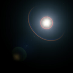 Lost in a dreamlike state chasing the elusive light navigating through darkness toward distant hope with lens flares on