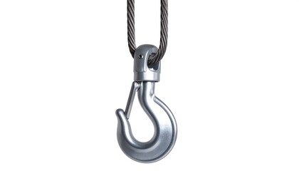 Metal hook attached to a wire rope