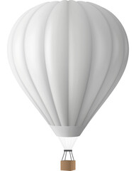 Fototapeta premium White Hot Air Balloon, PNG, Isolated.